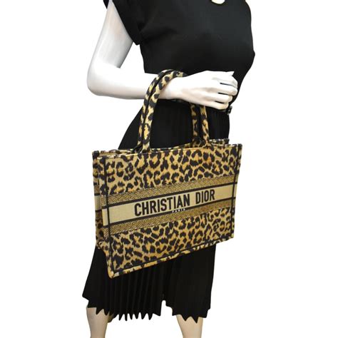 christian dior leopard tote bag